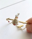 Cute Rabbit Bunny And Stone Enamel Bracelet